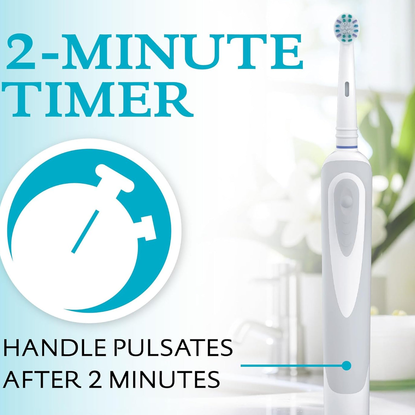 Rechargeable Toothbrush + Brush Heads, 1 Handle, 1 Charger, 4 EasyFlex Flossing Brush Heads