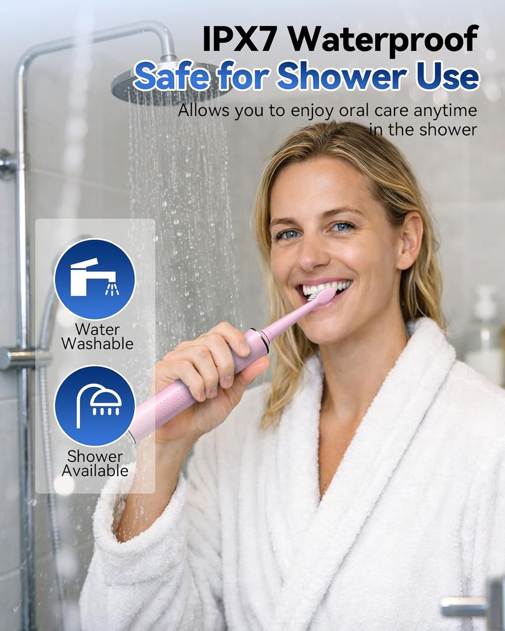 Sonic Electric Toothbrush for Adults and Kids: 5 Modes for Sensitive Teeth & Braces - with 8 Brush Heads,