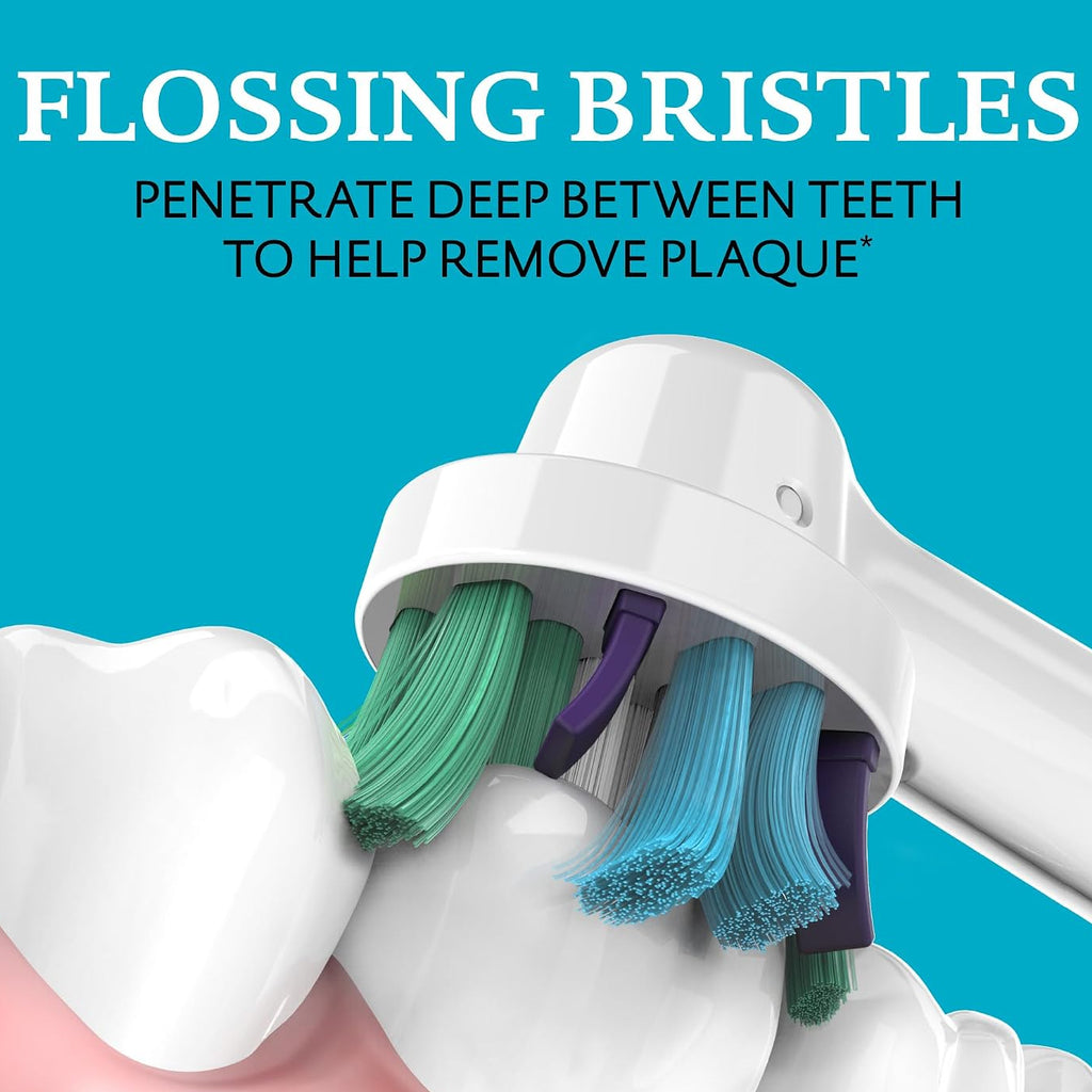 Rechargeable Toothbrush + Brush Heads, 1 Handle, 1 Charger, 4 EasyFlex Flossing Brush Heads