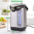 Digital Water Boiler and Warmer - 5L/5.28 Qt Stainless Electric Hot Water Dispenser w/LCD Display, Rotating Base, Keep Warm, Auto Shut Off, Safety Lock, Instant Heating for Coffee & Tea