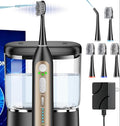 Electric Toothbrush with Water Flosser, Upgraded Flossing Toothbrush Combo for Adults, 5 Speeds & 3 Modes, 30 Days/Charge for Teeth Cleaning and Plaque Removal, Sensitive Teeth & Dental Implants-500ML