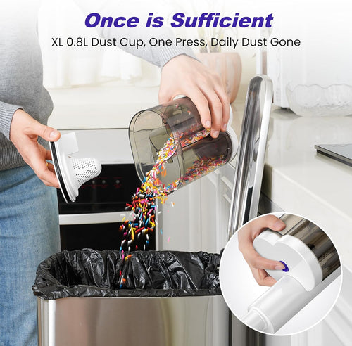 Corded Electric Vacuum Cleaner H01,600W 22KPA Full-Size Stick Cleaner with 800ML Dual-Layer Cyclone Dust Cup,HEPAFiltration,Lightweight&Low Noise for HardFloor,Pet,Carpets