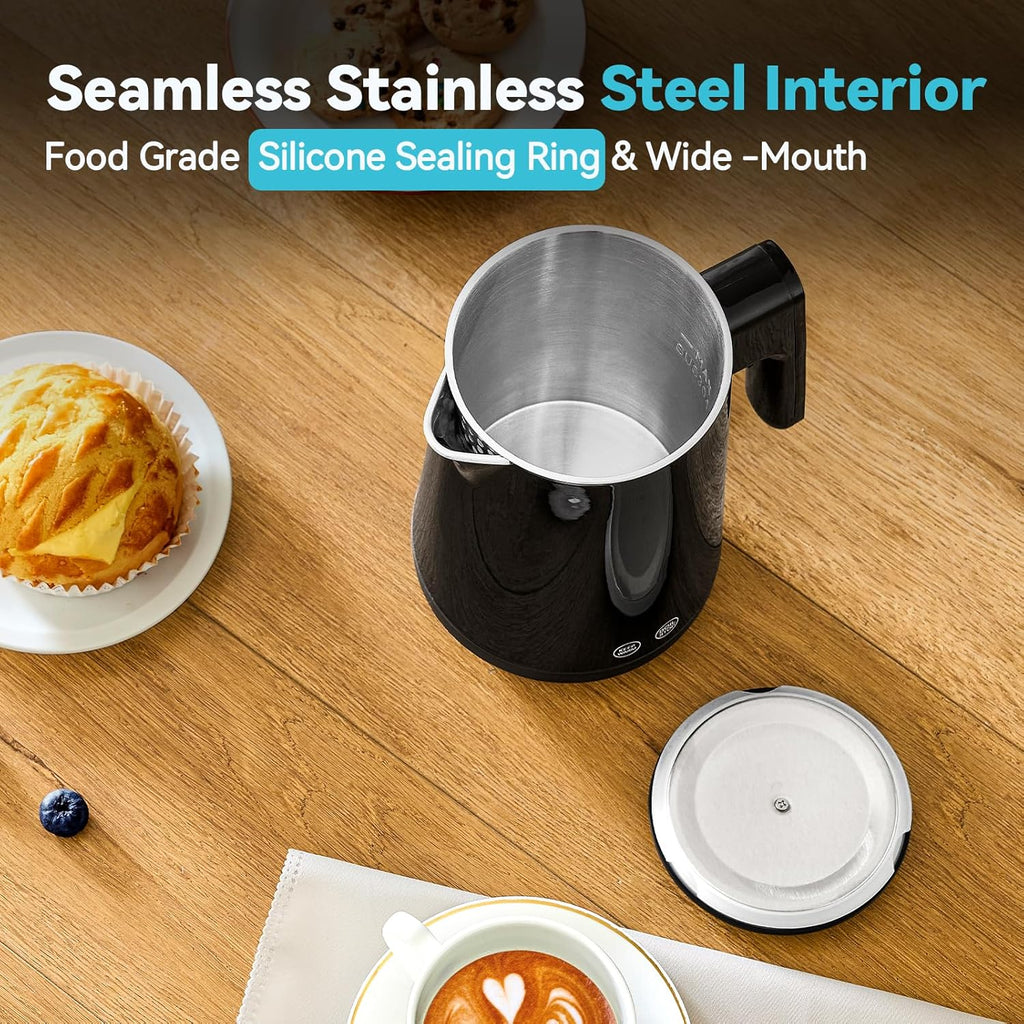 850ml Small Electric Kettle Temperature Control,800W Double Wall Electric Tea Kettle of 304 Stainless Steel,5 Temp Presets,Hot Water Kettle Electric,Auto Shut Off for Tea and Coffee-Black